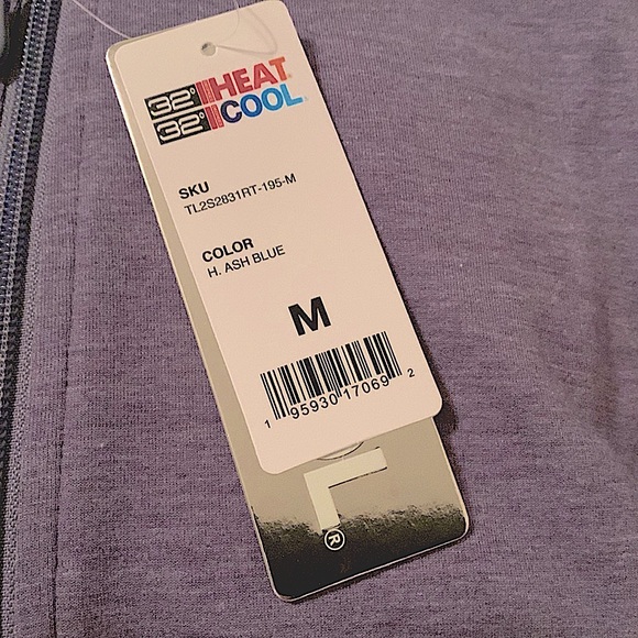 NWT โ
32 DEGREES ๐ HEATHER ASH BLUE Zippered HOODIE with Pockets - Picture 3 of 4